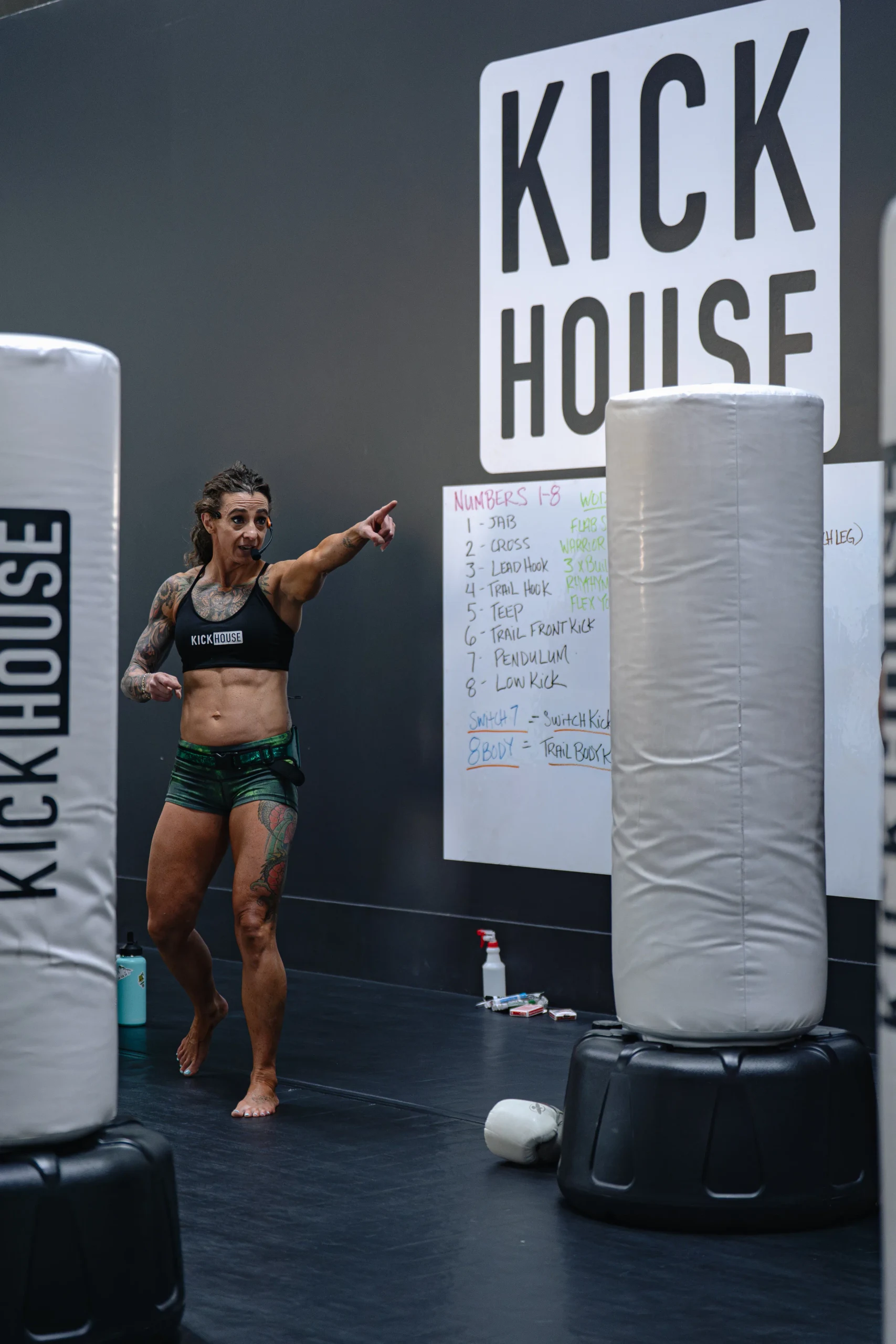 A coach teaching the KickStart combinations