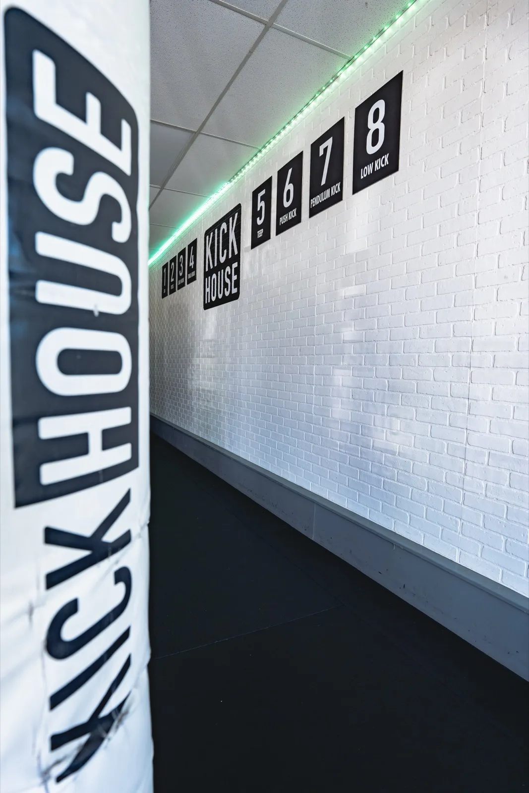 The numbered combination wall in the studio
