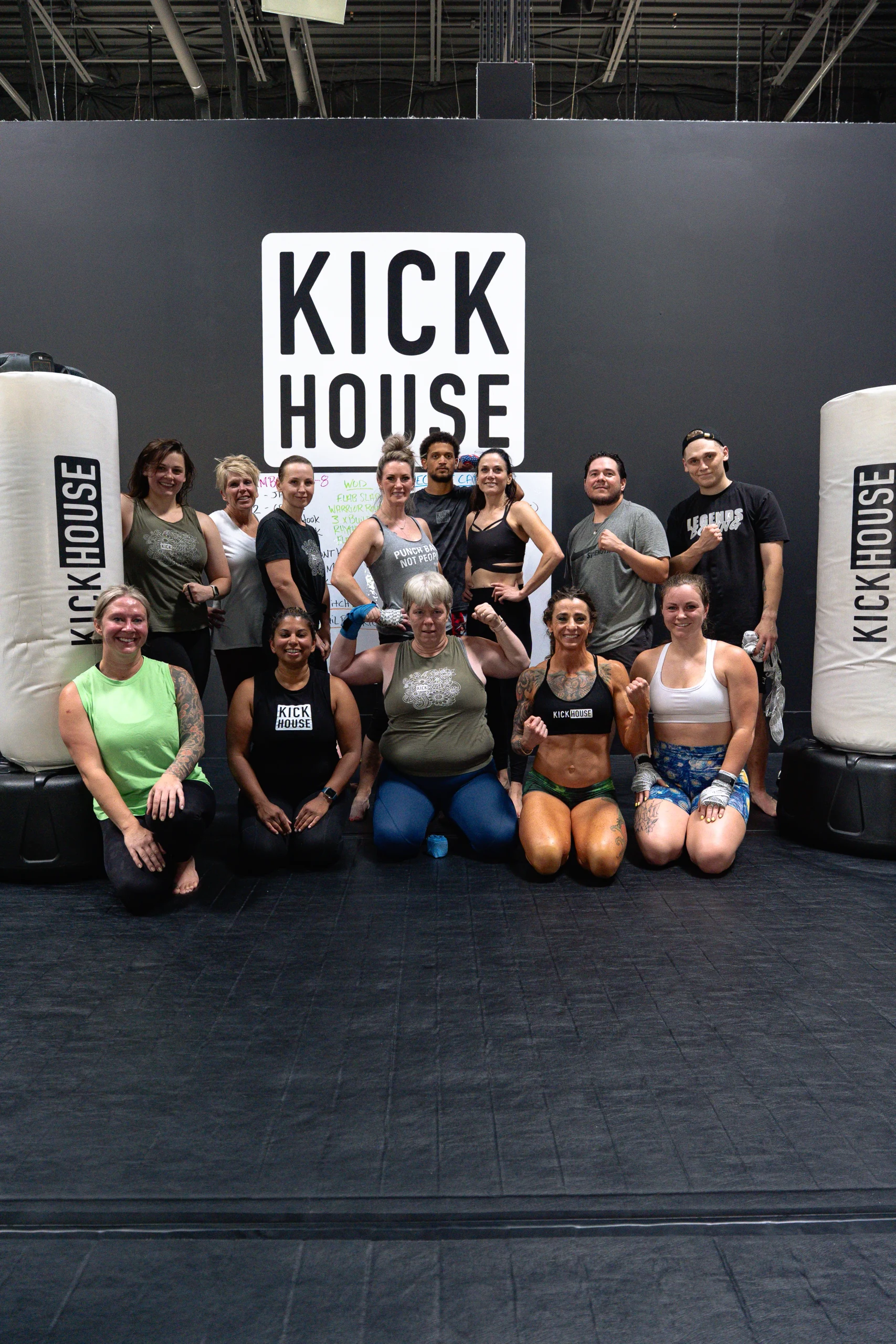 A KickHouse class group photo