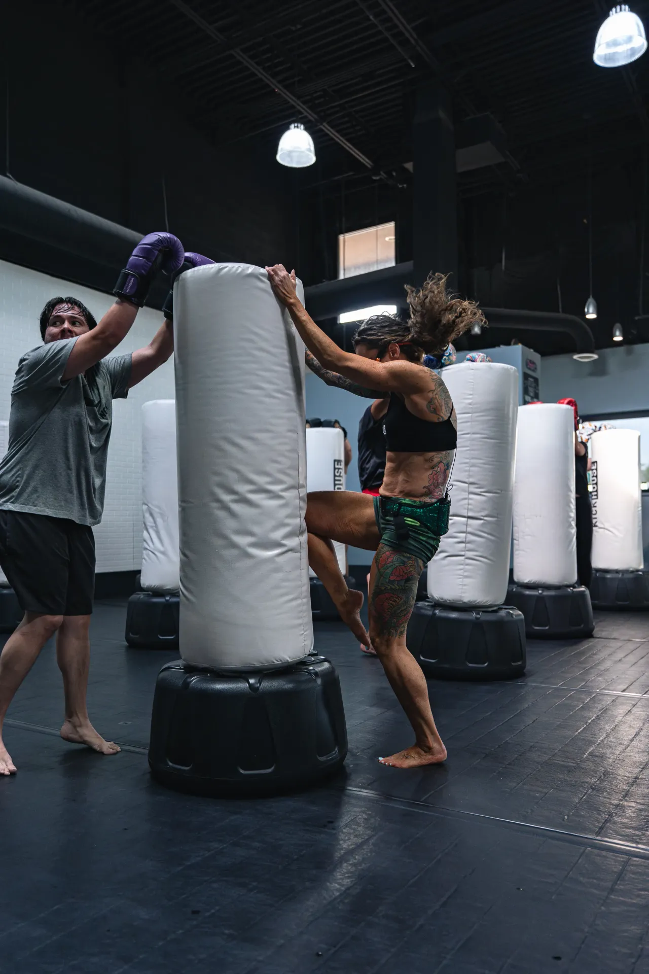 Coached mitt work in a Core+ class